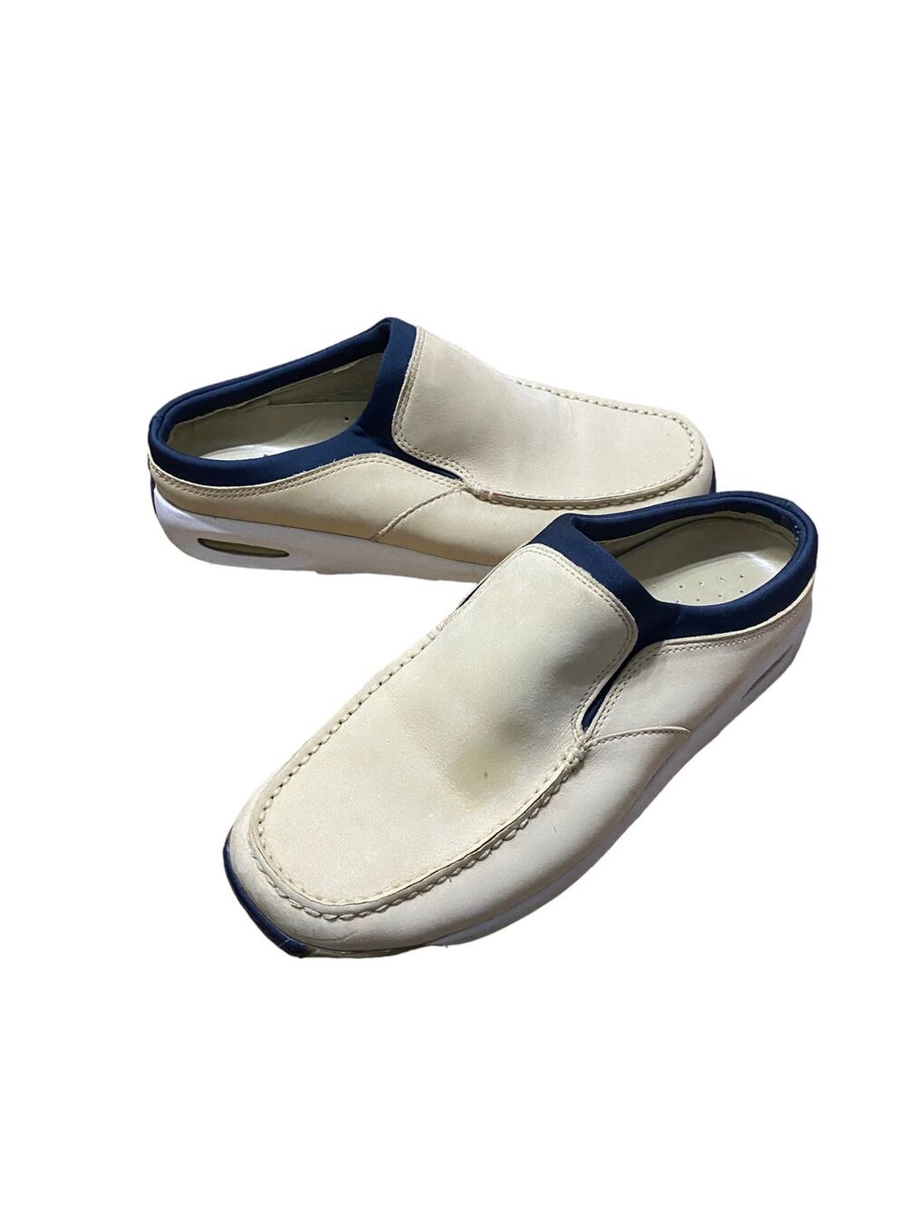 Naturalizer Driving Comfort Shoe Slip On Leather Upper Beige Blue Size 7M